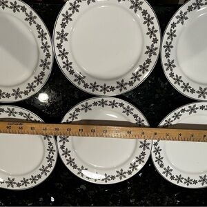 Silver and White Snowflake Salad Plates